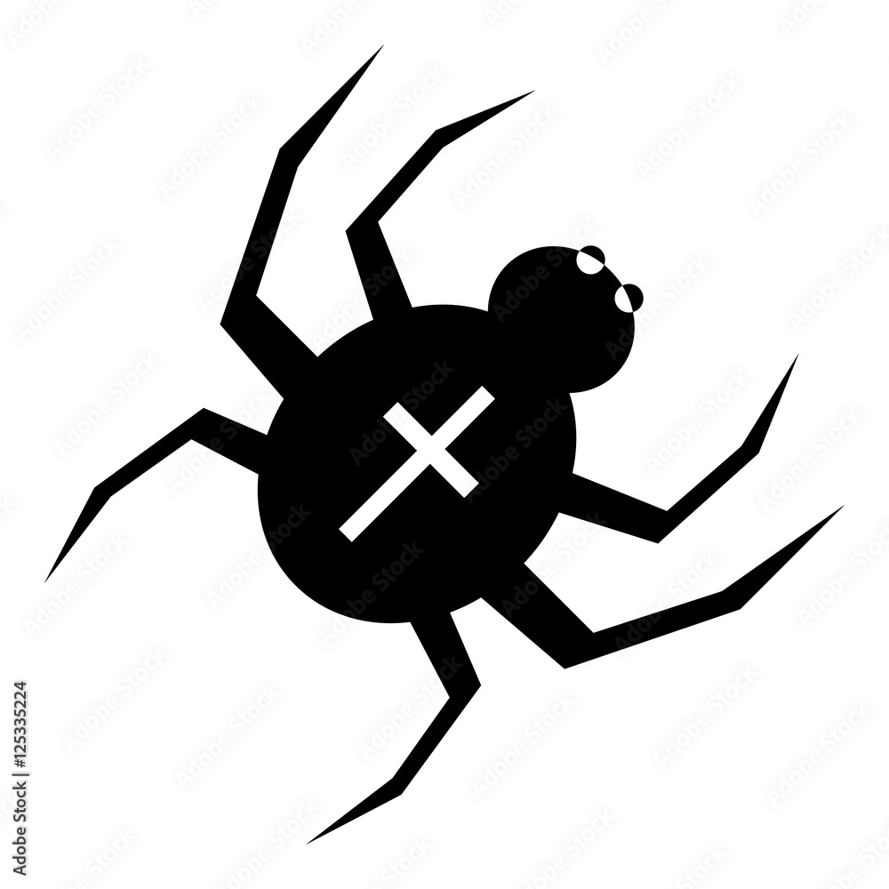 Aufkleber spider with cross on back icon. simple illustration of spider with cross on back vector icon for web