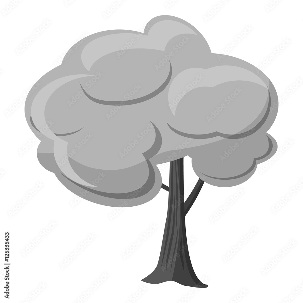 Poster tree icon. gray monochrome illustration of tree vector icon for web