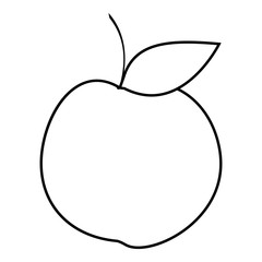 Apple icon. Outline illustration of apple vector icon for web