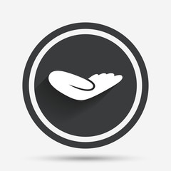 Obraz premium Donation hand sign icon. Charity or endowment.