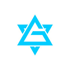 Abstract G Star Of David - Vector Logo Icon