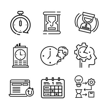 Time And Date Icon Set