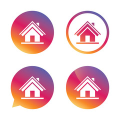 Home sign icon. Main page button. Navigation.