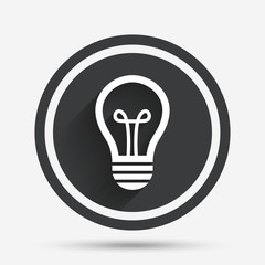 Light lamp sign icon. Idea symbol.