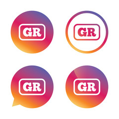 Greek language sign icon. GR Greece translation.