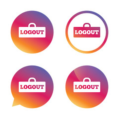 Logout sign icon. Log out symbol. Lock.