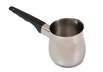 Metal pots for coffee on a white background