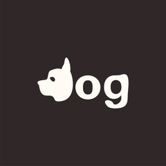 logo dog. Letter D made like a dog. Vector design logo. Vector illustration