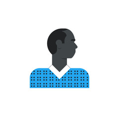 Black man side view, turned head, casual dress