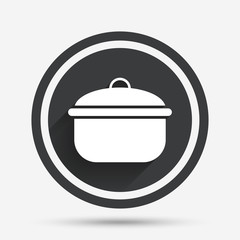 Cooking pan sign icon. Boil or stew food symbol.