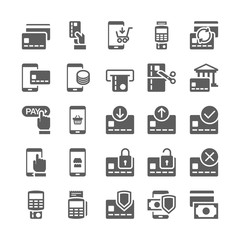 Pay online and mobile banking icons