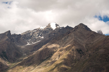 Snow cap over mountain