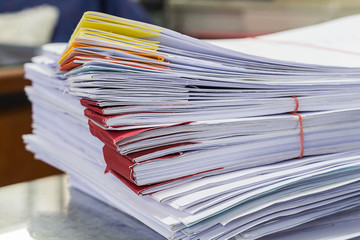 Stacks of papers.