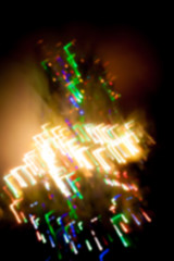 christmas tree with lights, unfocused background