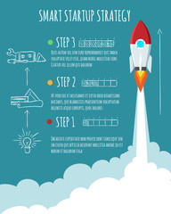 Rocket ship launch. Start Up concept vector illustration