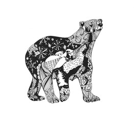 bear.Animals in watercolor. Handmade.
