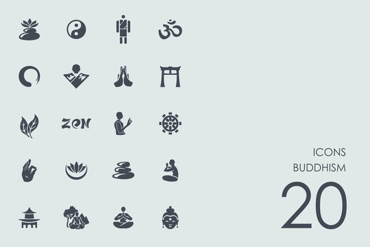 Set of buddhism icons