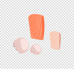 Salmon Steak Vector Flat Design Illustration