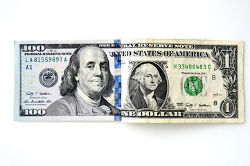 Banknote isolated on white background.