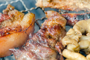 .Pork and pork roast aroma, mouth-watering taste of Thailand on
