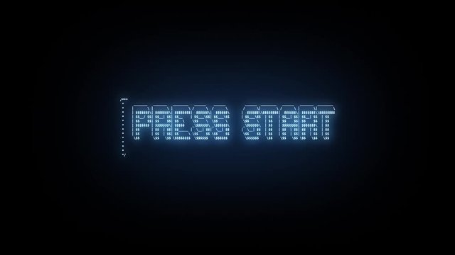 ASCII Text Reveal PRESS START Digital Blue