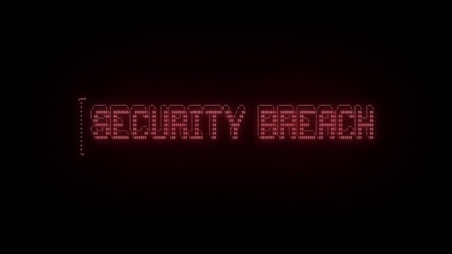 ASCII Text Reveal SECURITY BREACH Digital Red