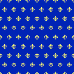 Seamless vector colored ornament. Modern geometric pattern with royal lilies