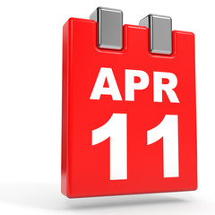 April 11. Calendar on white background.