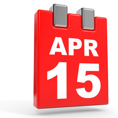 April 15. Calendar on white background.
