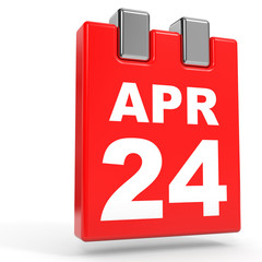 April 24. Calendar on white background.