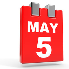 May 5. Calendar on white background.