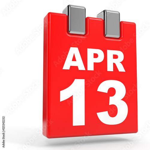 "April 13. Calendar on white background." Stock photo and royaltyfree
