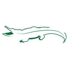 Naklejka premium Vector logo crocodile. Brand color silhouette icon.