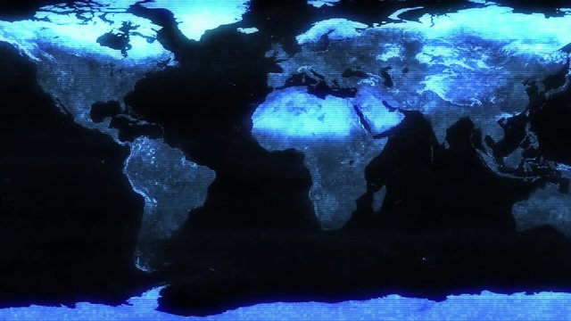 Digital & Futuristic HUD Map VHS Style Blue
