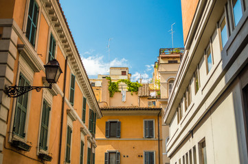 Fototapeta na wymiar Apartament buildings in Rome, Italy