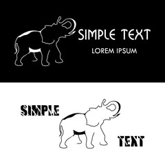 Vector logo elephant. Brand color silhouette icon.