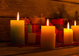 Christmas candles and lights.