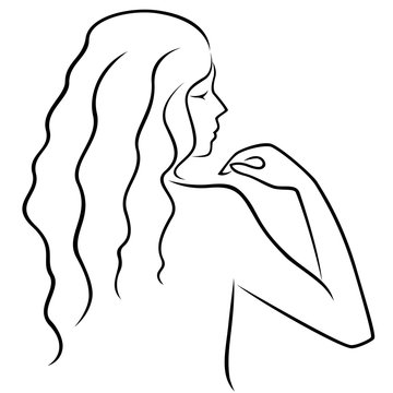 recommend clip art: Abstract gesticulating female with view from the back