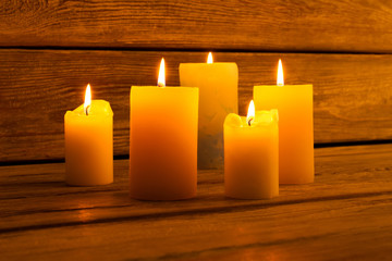 Fototapeta na wymiar Candles for the holiday and romantic evenings.