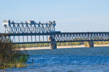 Obraz premium Bridge across the river Dnieper in Kremenchug, Ukraine