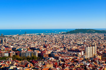 aerial view of Barcelona, Spain