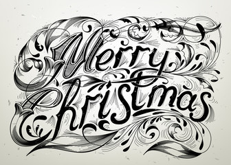 Merry Christmas  lettering design message.