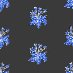 seamless vector pattern with snowdrop flowers