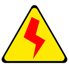 Danger sign with thunderbolt symbol