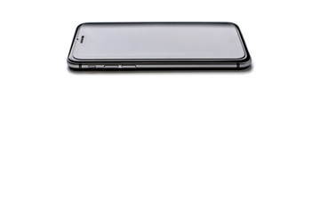 smartphone in iphone style black color with blank background.