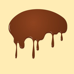 Chocolate dripping, Chocolate background vector illustration