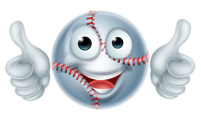 Cartoon Baseball Ball Man Character