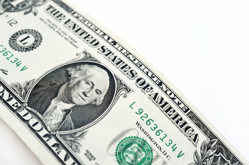 Dollars bill isolated on white background.