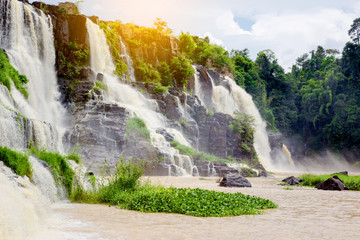  Pongour Falls  beautiful waterfall  in rain season ,dalat ,viet