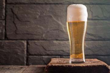 Glass of light beer